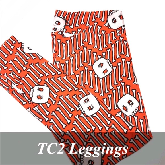 LULAROE SKULLS & BONES HALLOWEEN LEGGINGS - Picture 1 of 3
